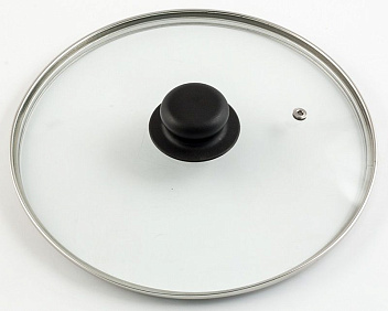 Крышка d=28 см. стекл. с ручкой метал/обод низ. /1/16/