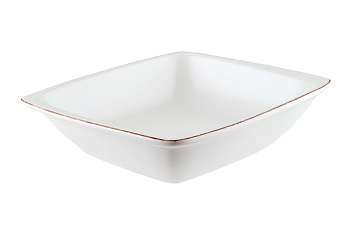 Салатник прямоуг. 190*170 мм. 650 мл. h=45 мм. Ретро коричневый край, форма Мув Bonna /1/12/1032/