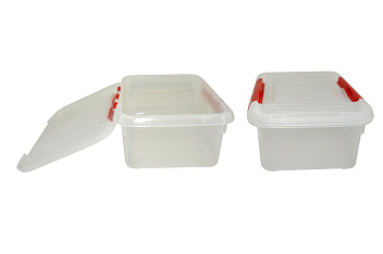 Контейнер для продуктов прямоуг.  6,0 л. 30*23*12 см. с красным зажимом MGprof /1/30/