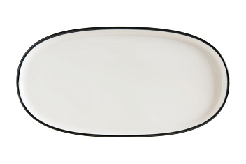 Блюдо овальное 210*100 мм. Линеа Черный, форма Хюгге Bonna /1/12/