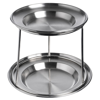 Этажерка 2-х ярусная d=17/20см. h=16 см. для морепродуктов нерж. MGprof /1/