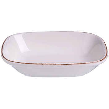 Салатник 140*100 мм. 160 мл. h=35 мм., касалетка Ретро коричневый край, форма Гурмэ Bonna /1/12/2040/