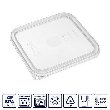 Крышка для контейнера для продуктов квадратная 190*190 мм. прозрачная, п/п (контейн. 76699, 76700) GP /1/12/