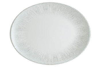 Блюдо овальное 310*240 мм. Ирис Серый, форма Мув Bonna /1/6/582/ ВДОХНОВЕНИЕ