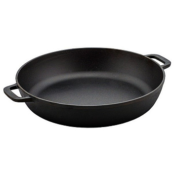 Сковорода d=40 см. h=9,8 см. 10,5 л. чугун глубокая с 2 ручками /1/2/