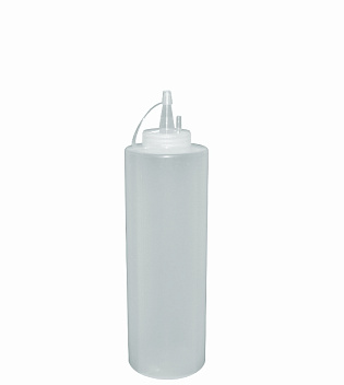 Емкость для соуса  375 мл. d=57 мм. h=218 мм. с крышкой прозрачная MGprof /1/24/