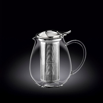 Чайник  850 мл. заварочный с откидной крышкой и колбой нерж. Термостекло Wilmax /1/18/