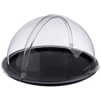 Поднос сервировочный d=38,5 см. поликарбонат, черный, с крышкой Roll-Top GP /1/  ВДОХНОВЕНИЕ