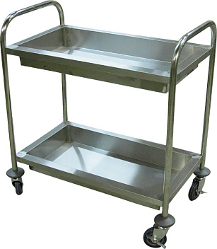 Тележка для сбора посуды 2-х ярусная 900*600*850 мм. /1/