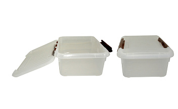 Контейнер для продуктов прямоуг.  6,0 л. 30*23*12 см. с коричневым зажимом MGprof /1/30/