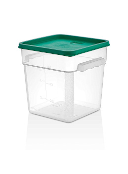 Контейнер для продуктов квадратный  7,6 л. 22*22*23 см. с мерной шкалой, прозрачный, п/п, без крышки (крышка 76712, 76711, 76712, 76713) GP /1/12/