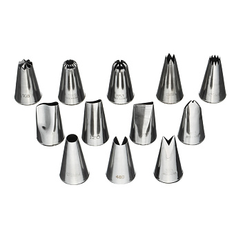 Набор кондитерских насадок 12 шт нерж. для декора тортов, пирожных и других конд. изделий /1/