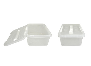 Контейнер для продуктов прямоуг.  6,0 л. 30*23*12 см. с ручкой, с белым зажимом MGprof /1/30/