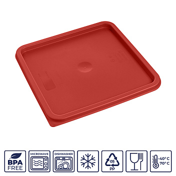 Крышка для контейнера для прод. квадр. 290*290 мм. красная, п/п (конт. 76703,76704,76705)  GP /1/12/