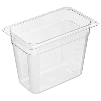 Гастроемкость 1/4 h=200 мм. 265*162 мм. 4,7 л. поликарб. прозрачная GP /1/