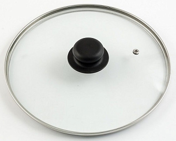 Крышка d=22 см. стекл. с ручкой метал/обод низ. /1/22/