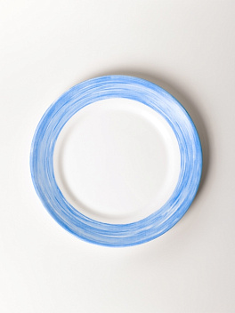 Тарелка d=254 мм. голубой край Браш /1/6/24/