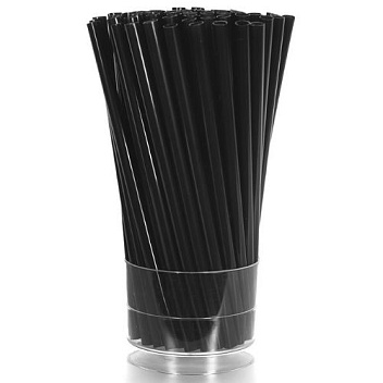 Трубочки кокт. 0,5*14 см. 400 шт/уп. прямые черные КОРОТКИЕ /1/50/ АКЦИЯ