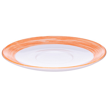 Блюдце d=140 мм. оранж. край Браш (чашка 37300) /1/6/48/ АКЦИЯ