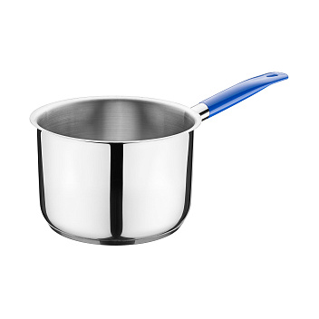 Сотейник 4,0 л. нерж. d=20 см. h=14 см. б/кр (индукция)(кр. 79197) синяя ручка винил. MGsteel /1/