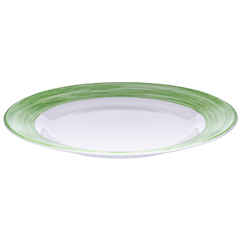 Тарелка d=254 мм. зеленый край Браш (P3948) /1/6/24/