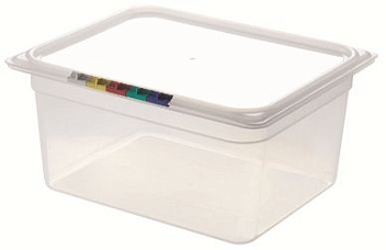 Гастроемкость 1/2 h=150 мм. 8,9 л. п/п прозрачная с кр. /1/8/